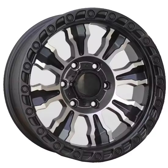 Premium Off-Road Alloy Wheel Rim – Black Machined Finish (4x4 Compatible)